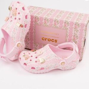 CROCS Kids Light Pink Patterned Sandals